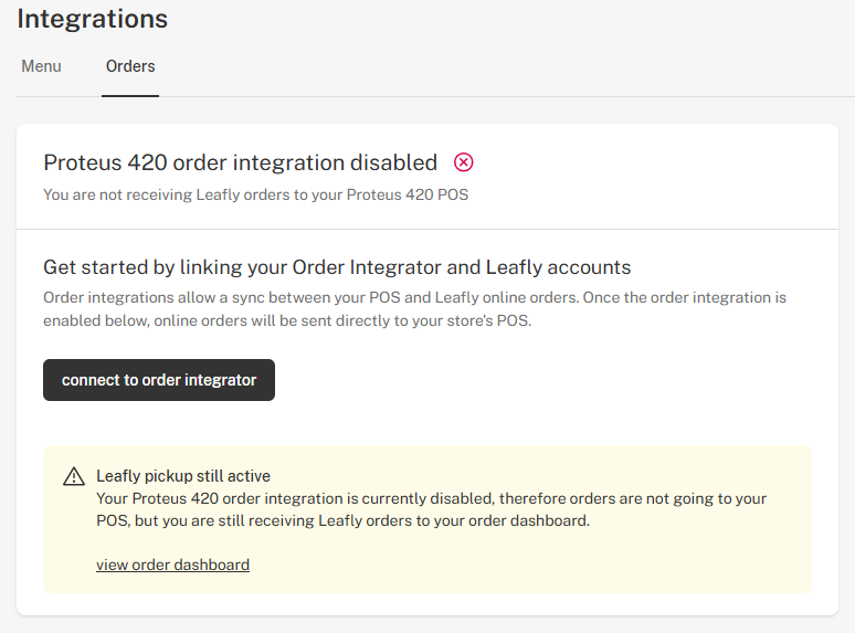 Proteus420 Order Integration Guide
