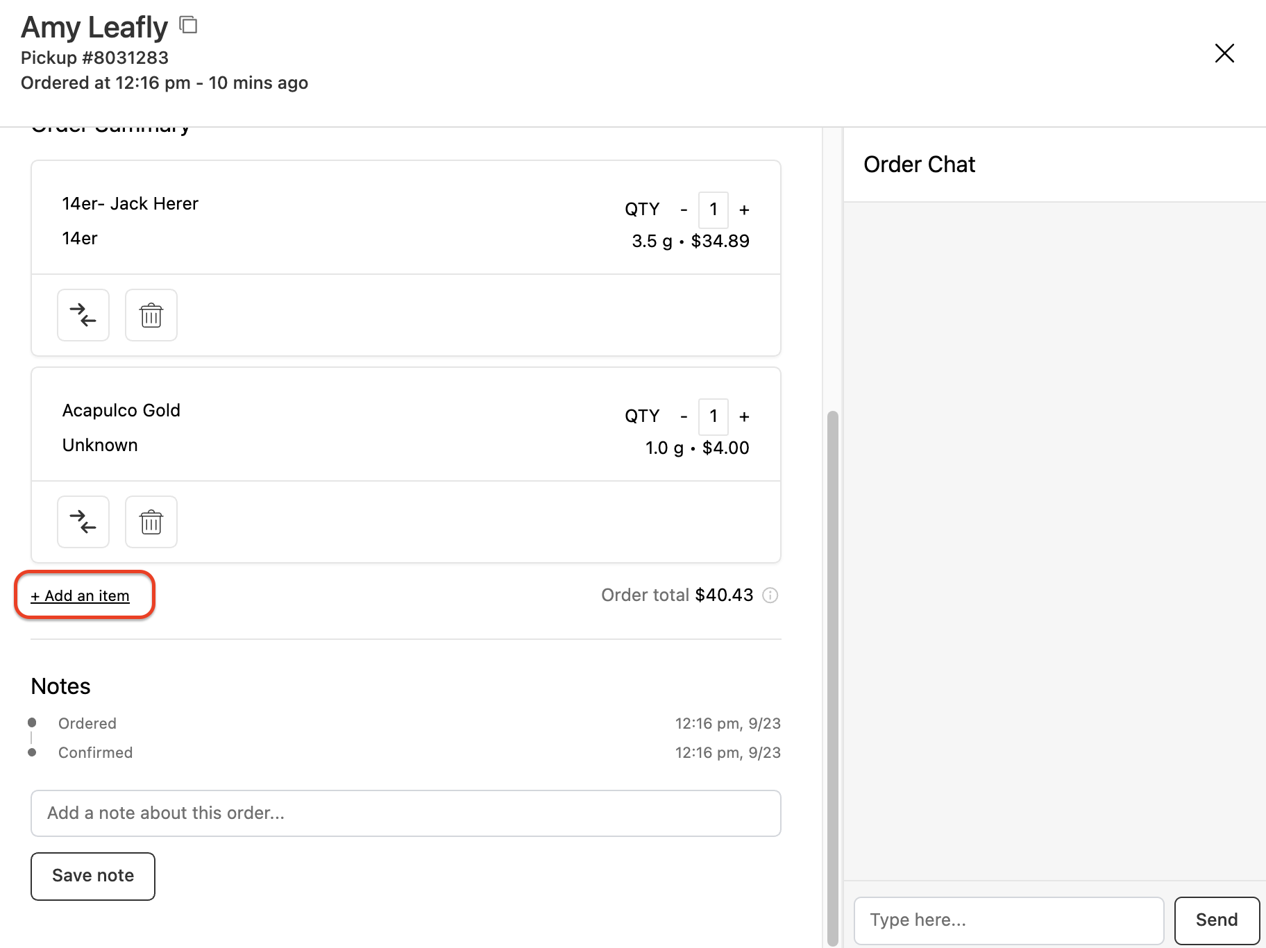 Substituting, adding or removing items for online orders