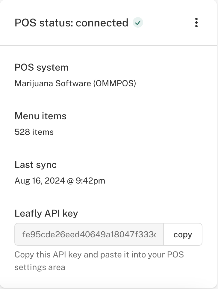 Marijuana Software (OMMPOS) Menu Integration Guide