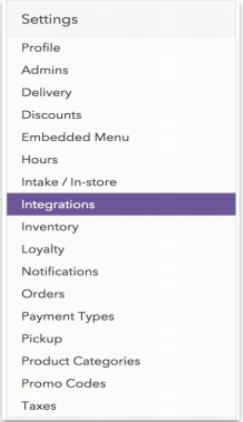 Meadow Menu Integration Guide