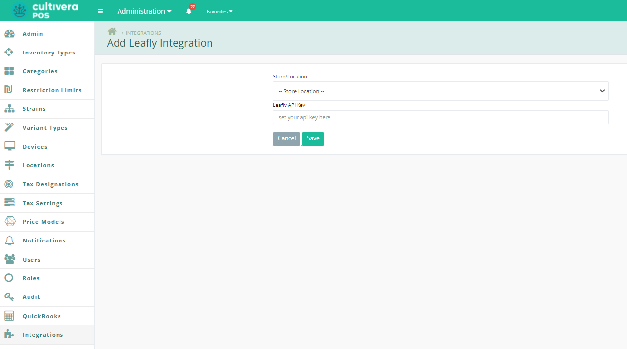 Cultivera Menu Integration Guide