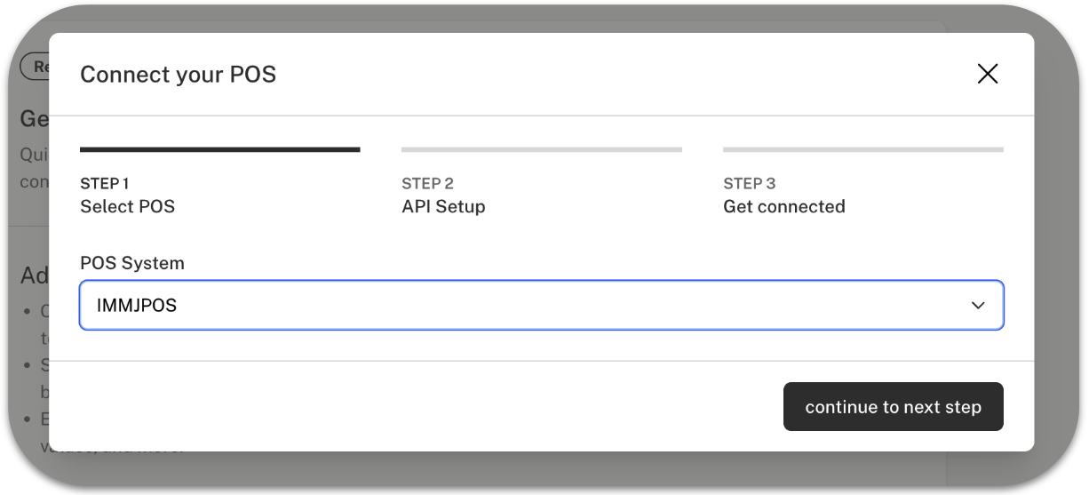 IMMJPOS Menu Integration Guide