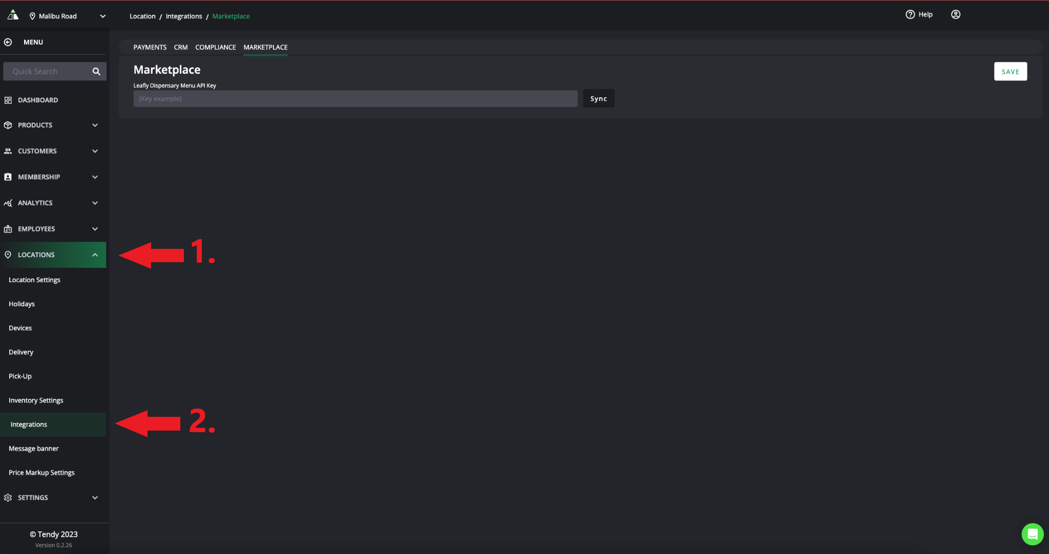 Tendy POS Menu Integration Guide