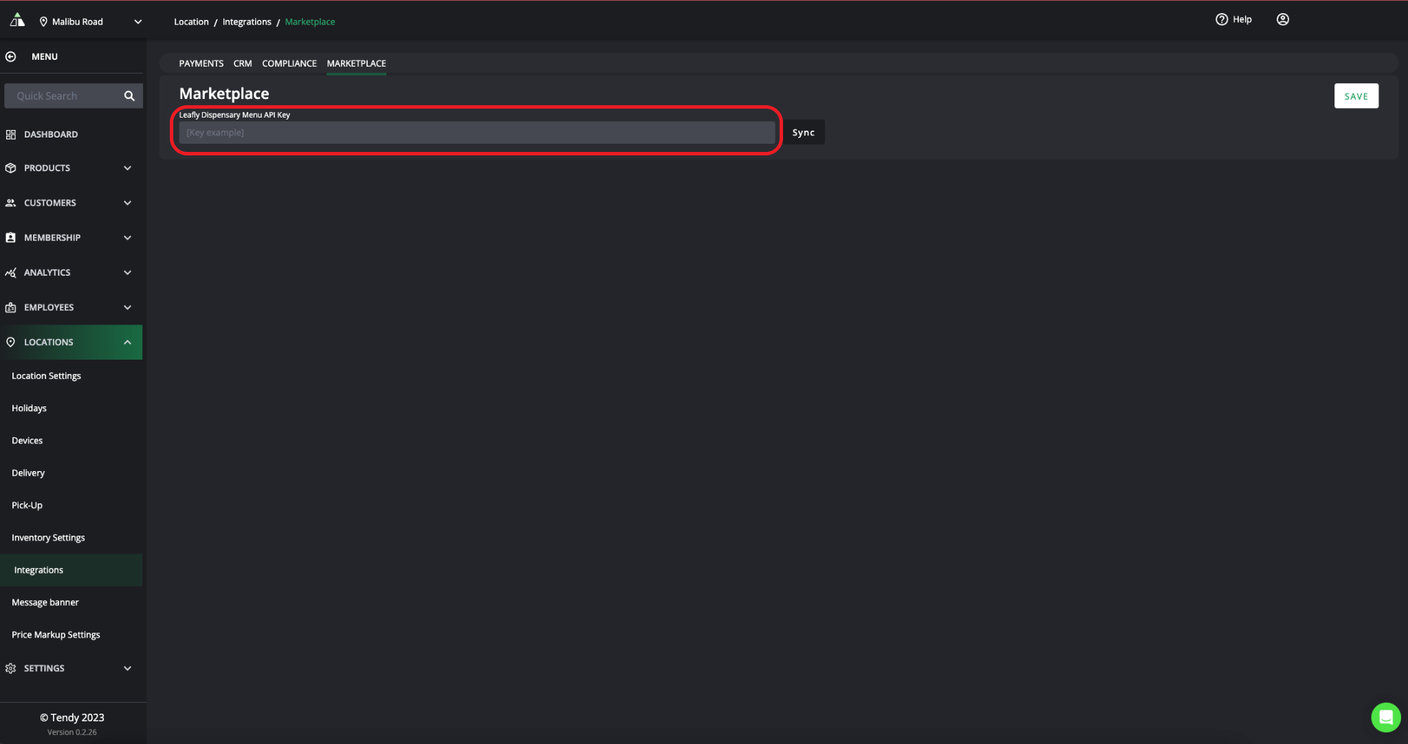 Tendy POS Menu Integration Guide