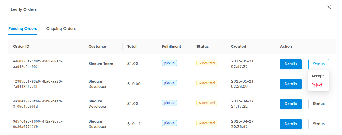 Bleaum Order Integration Guide