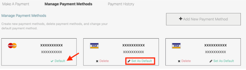 Managing your Payment Methods