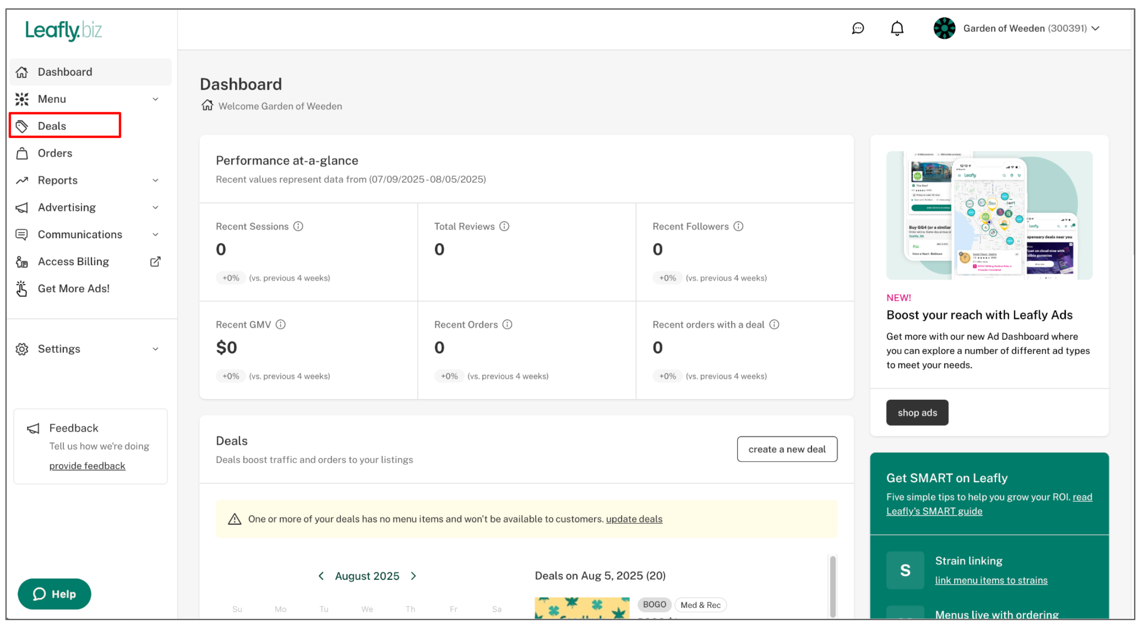 Managing Your Leafly Deals