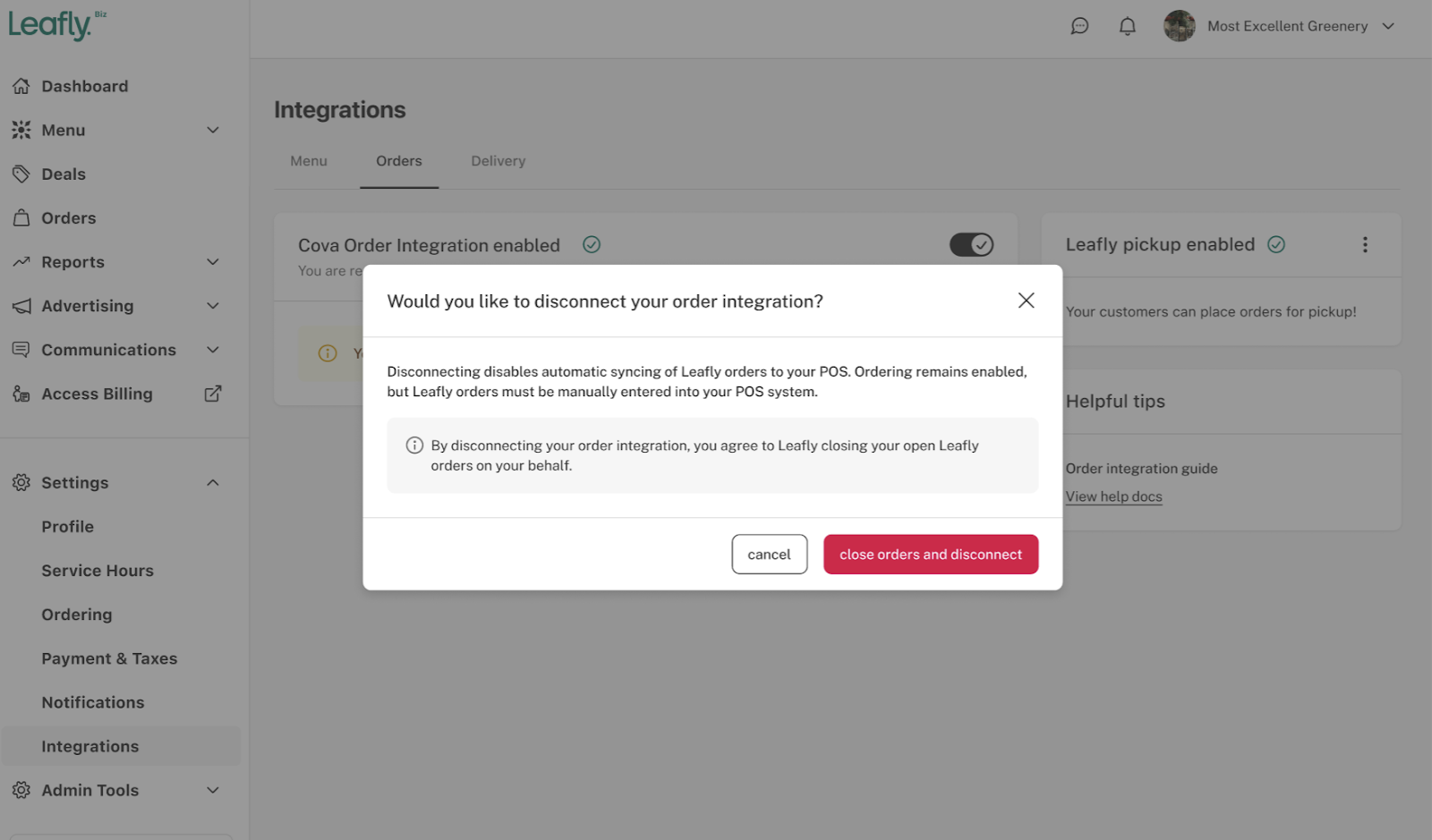 TechPOS Order Integration Guide